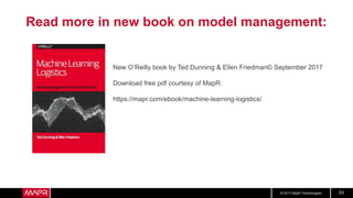 © 2017 MapR Technologies 53
Read more in new book on model management:
New O’Reilly book by Ted Dunning & Ellen Friedman© September 2017
Download free pdf courtesy of MapR:
https://mapr.com/ebook/machine-learning-logistics/
 