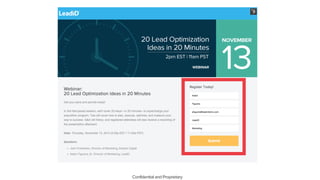 20 Lead Optimization Ideas in 20 Minutes | PDF