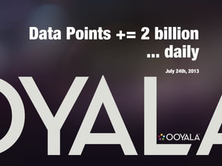 Data Points += 2 billion
... daily
July 24th, 2013
 