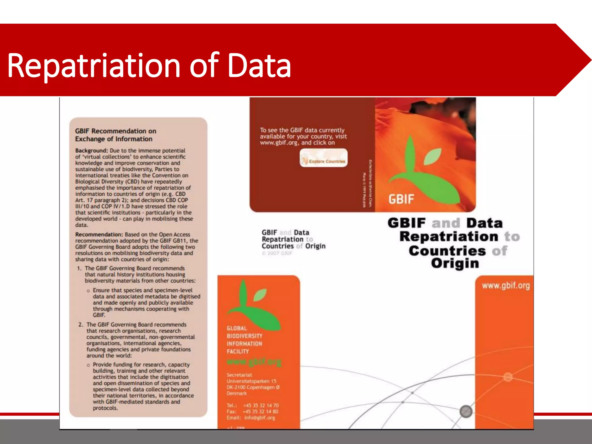 Repatriation of Data
 