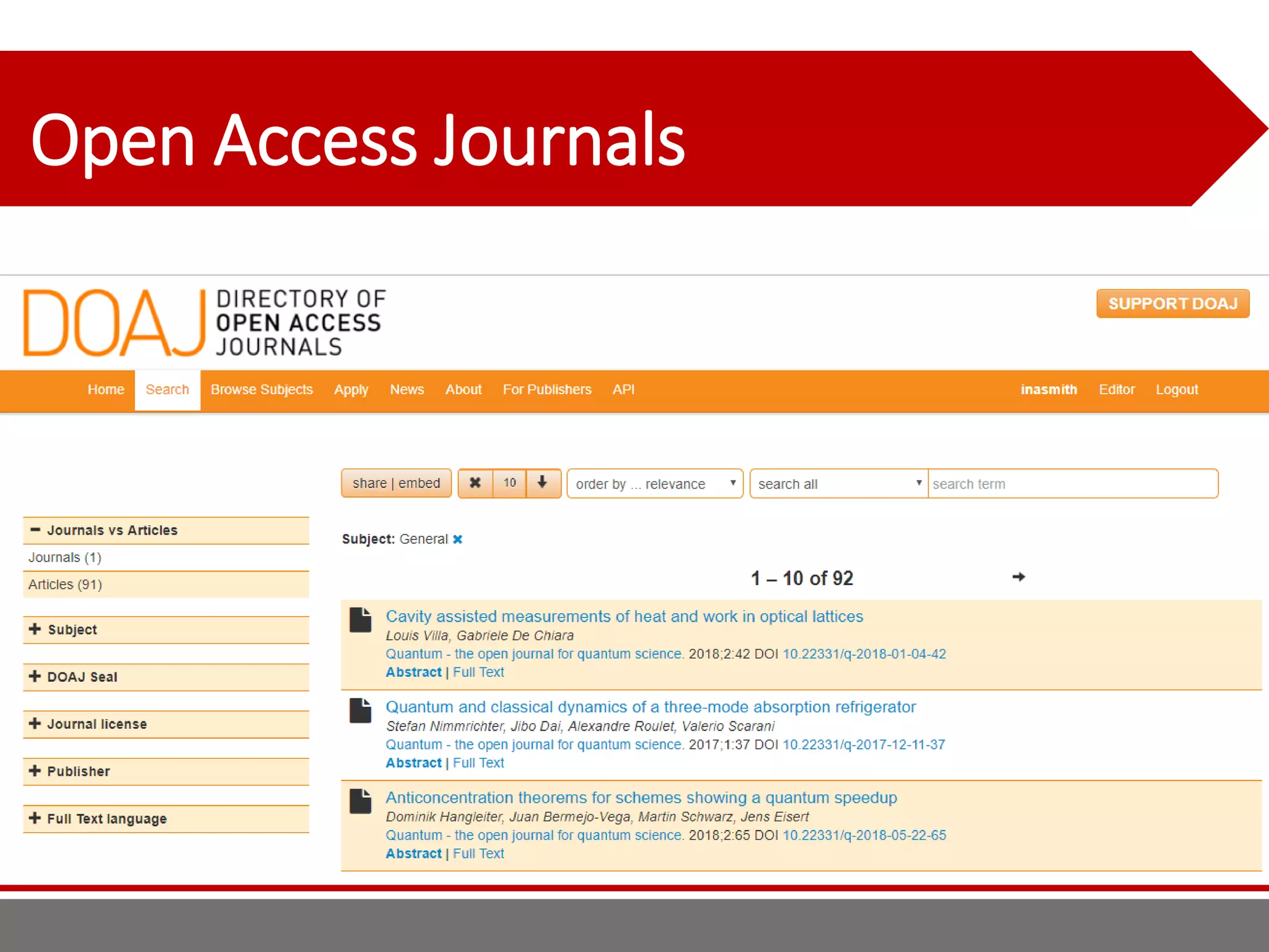 Open Access Journals
 
