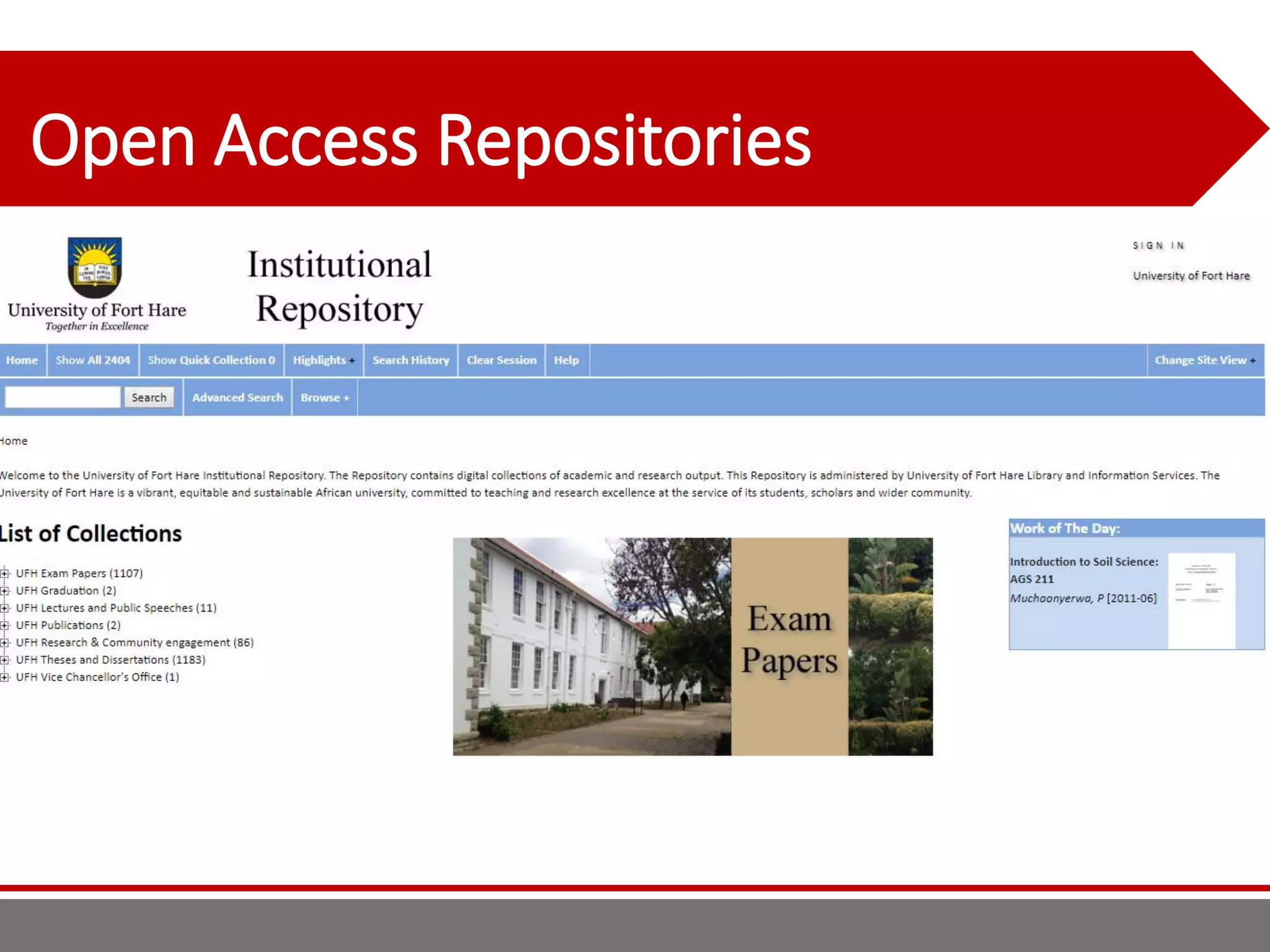 Open Access Repositories
 