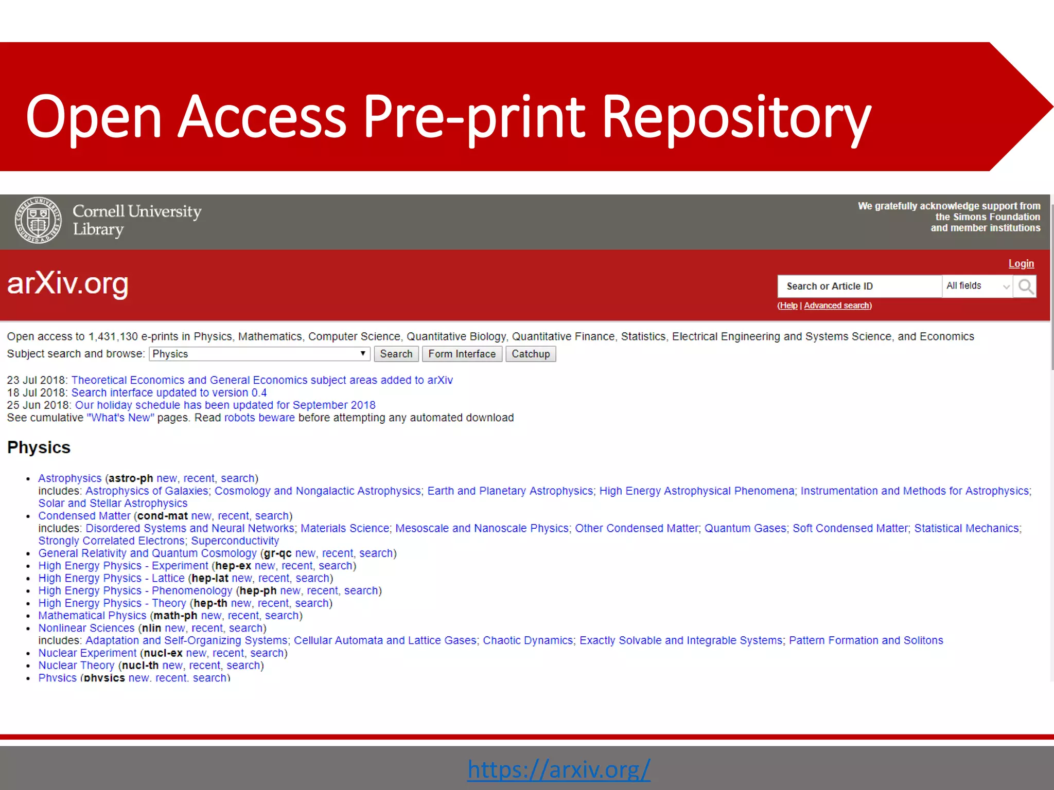 Open Access Pre-print Repository
https://arxiv.org/
 