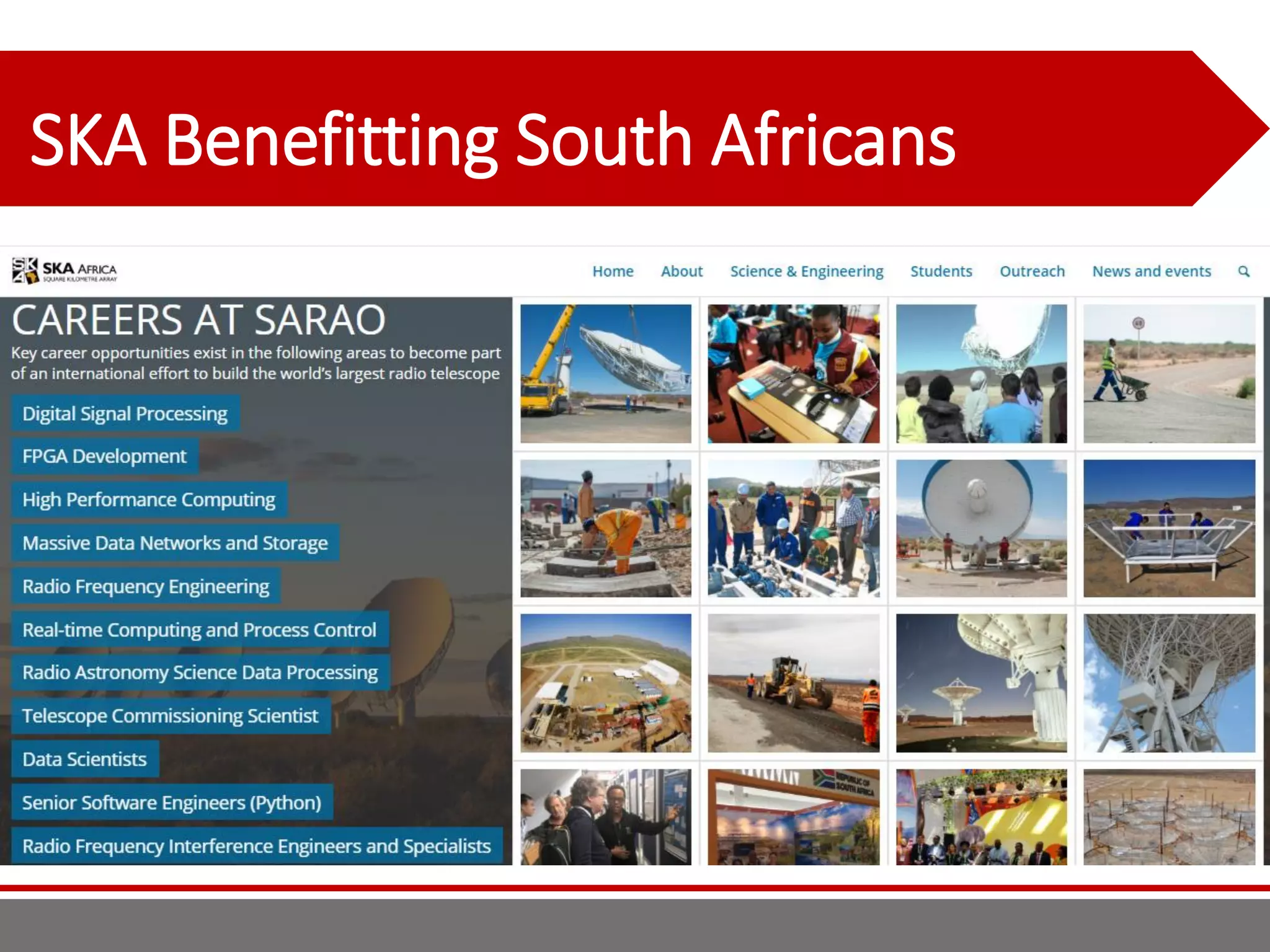 SKA Benefitting South Africans
 