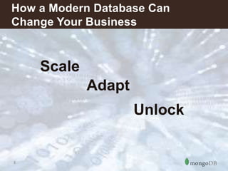 8
How a Modern Database Can
Change Your Business
Scale
Unlock
Adapt
 