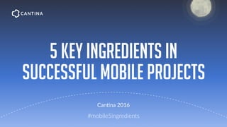 5 key ingredients in
successful mobile projects
Can!na 2016
#mobile5ingredients
 