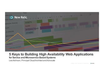 5 Keys to Building High Availability Web Applications
for Service and Microservice BasedSystems
LeeAtchison, Principal CloudArchitect andAdvocate
Confidential ©2008–16 New Relic, Inc. All rights reserved.
 