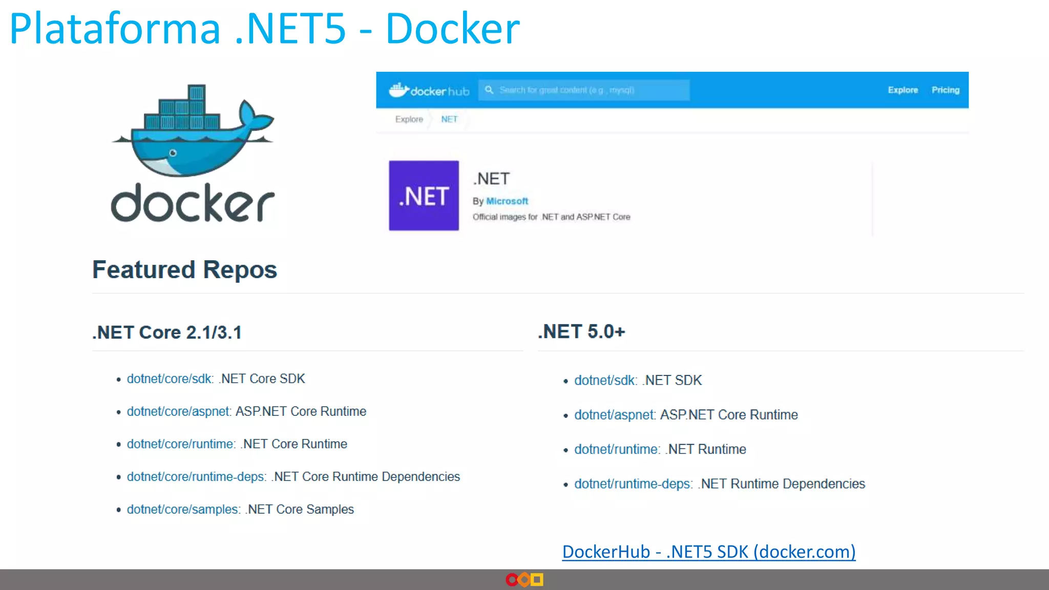 DockerHub - .NET5 SDK (docker.com)
Plataforma .NET5 - Docker
 