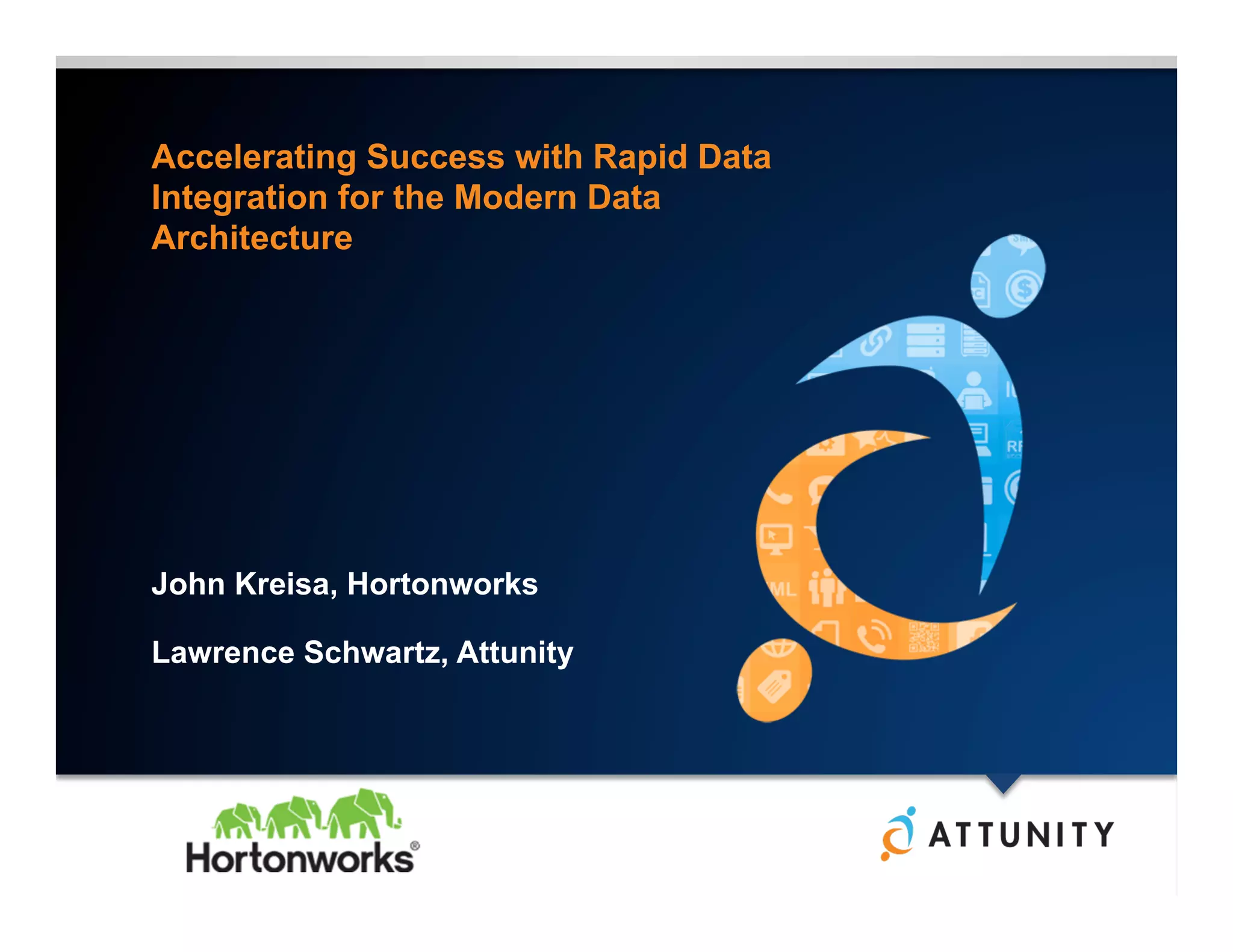 Accelerating Success with Rapid Data
Integration for the Modern Data
Architecture
John Kreisa, Hortonworks
Lawrence Schwartz, Attunity
 