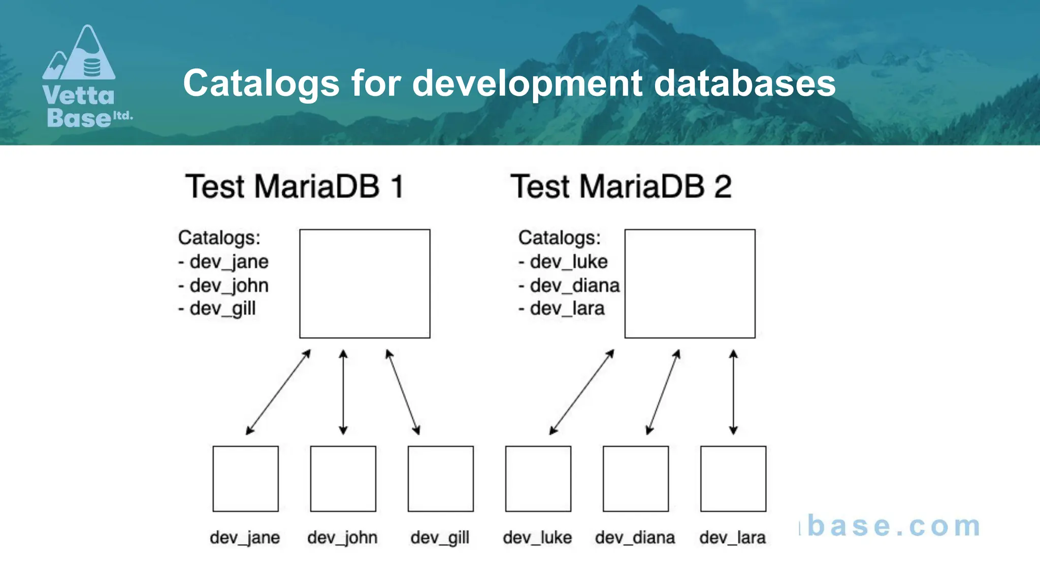Catalogs for development databases
 