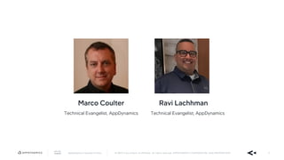 2AppDynamics is now part of Cisco. © 2019 Cisco and/or its affiliates. All rights reserved. APPDYNAMICS CONFIDENTIAL AND PROPRIETARY
Ravi LachhmanMarco Coulter
Technical Evangelist, AppDynamics Technical Evangelist, AppDynamics
 