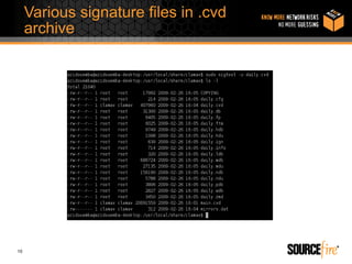 Various signature files in .cvd
     archive




10
 
