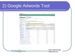 2) Google Adwords Tool
 