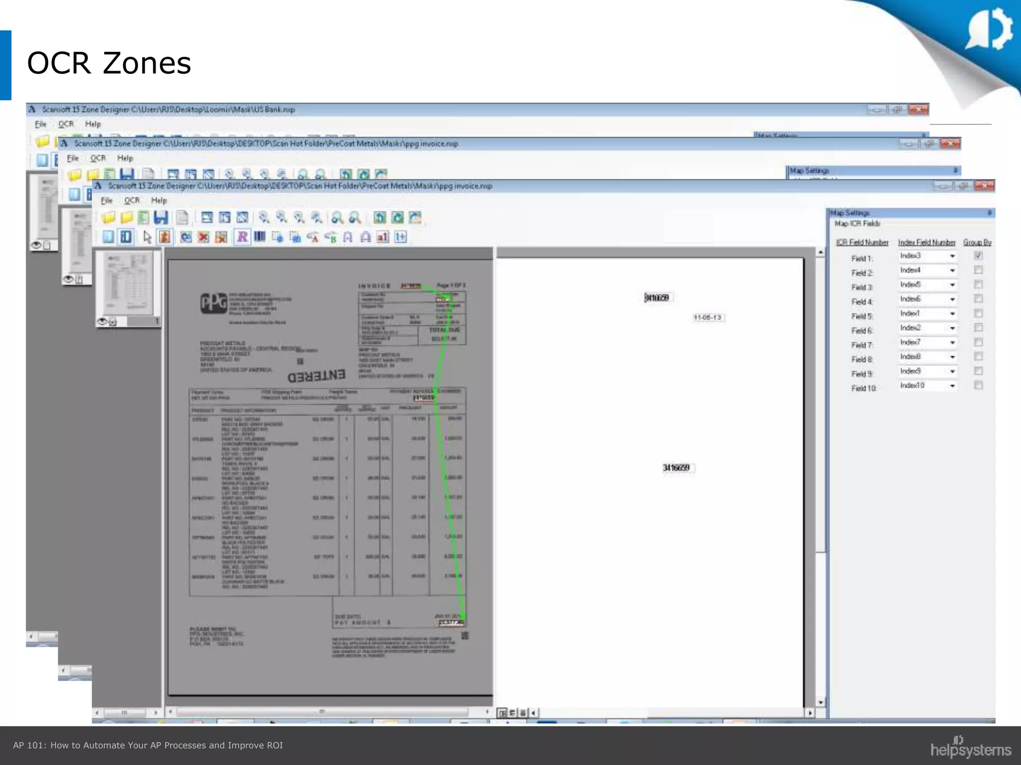 AP 101: How to Automate Your AP Processes and Improve ROI
OCR Zones
 