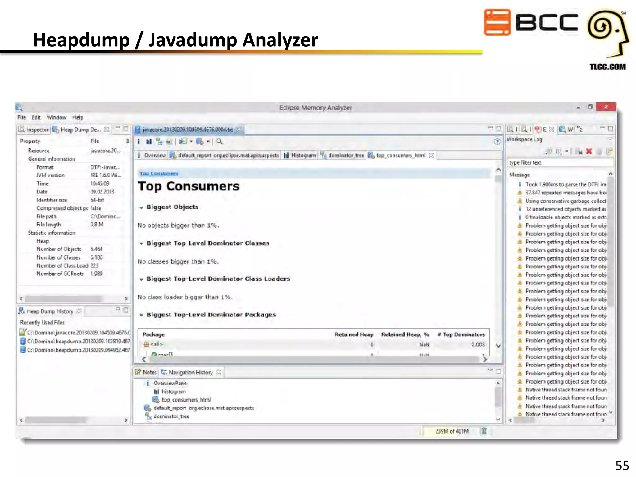 Heapdump / Javadump Analyzer

55

 