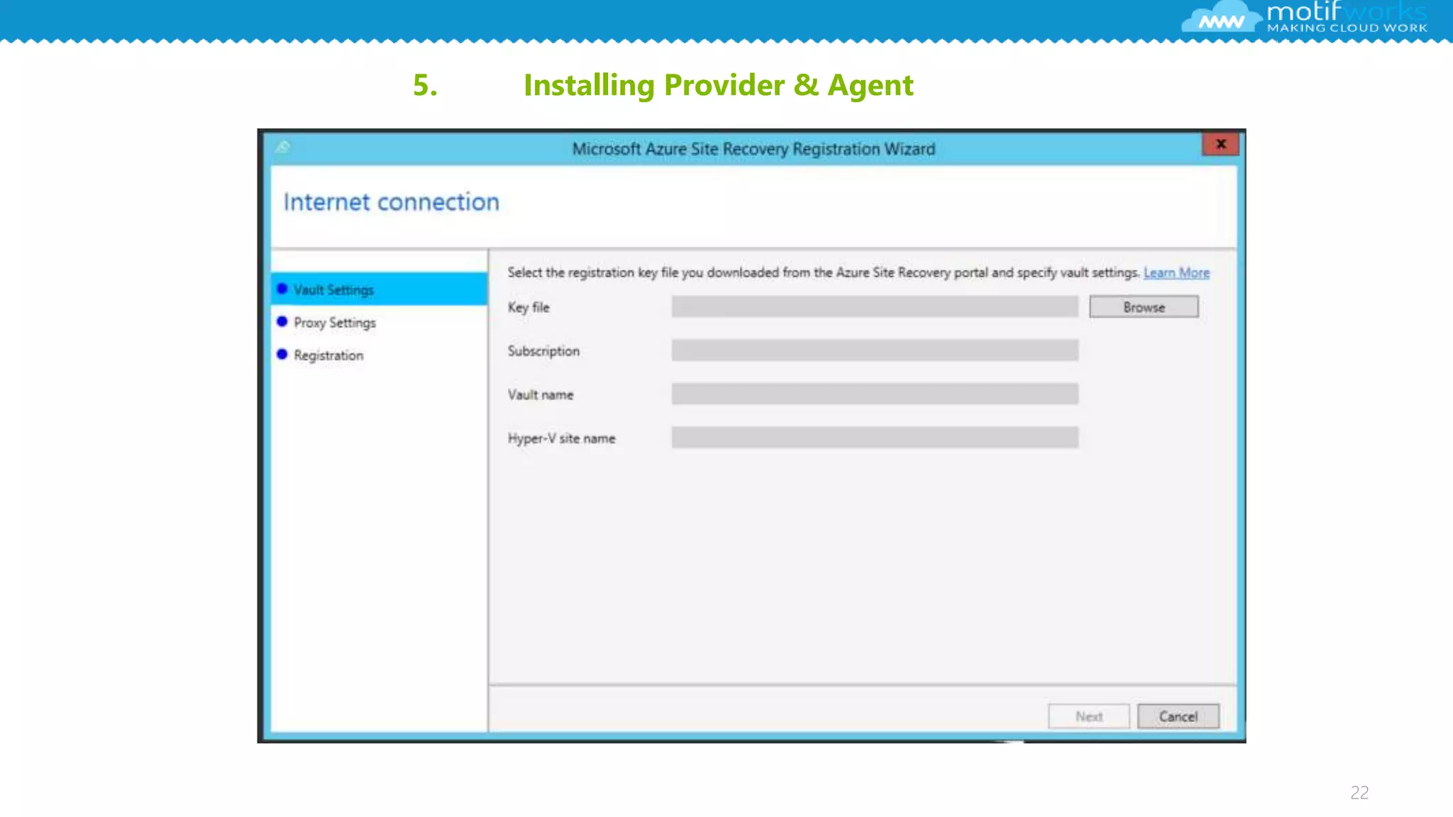 22
5. Installing Provider & Agent
 
