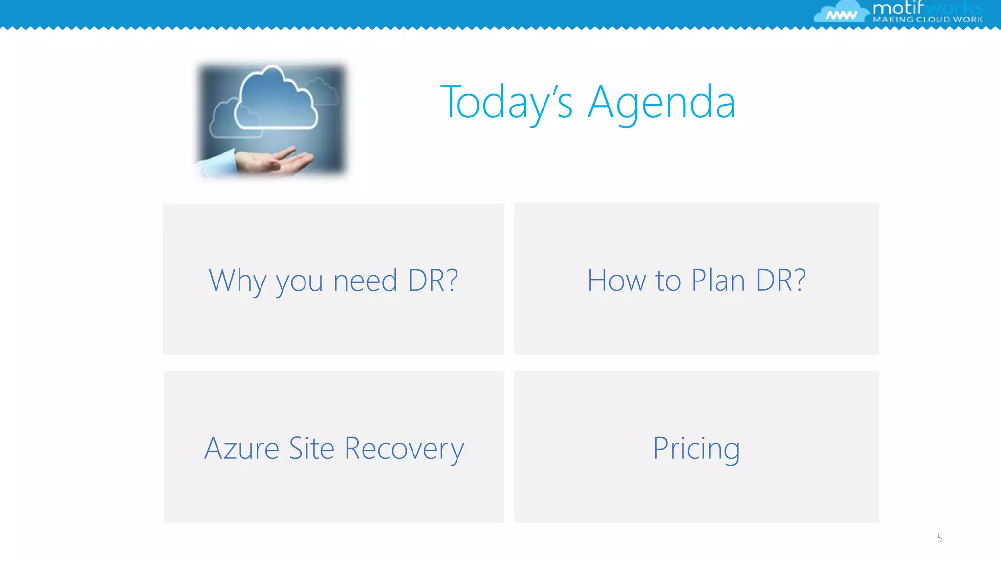 Today’s Agenda
5
Why you need DR? How to Plan DR?
Azure Site Recovery Pricing
 
