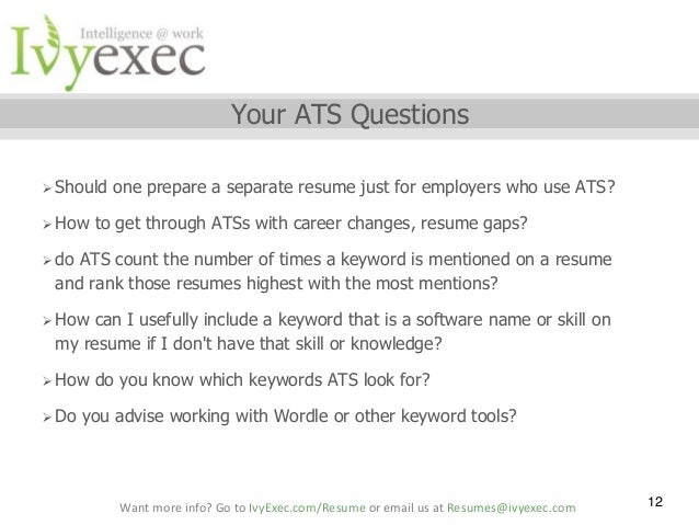 webinar beating applicant tracking systems live resume q a career live resumes
