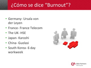 ¿Cómo	
  se	
  dice	
  “Burnout”?	
  
•  Germany-­‐	
  Ursala	
  von	
  
der	
  Leyen	
  
•  France-­‐	
  France	
  Teleco...