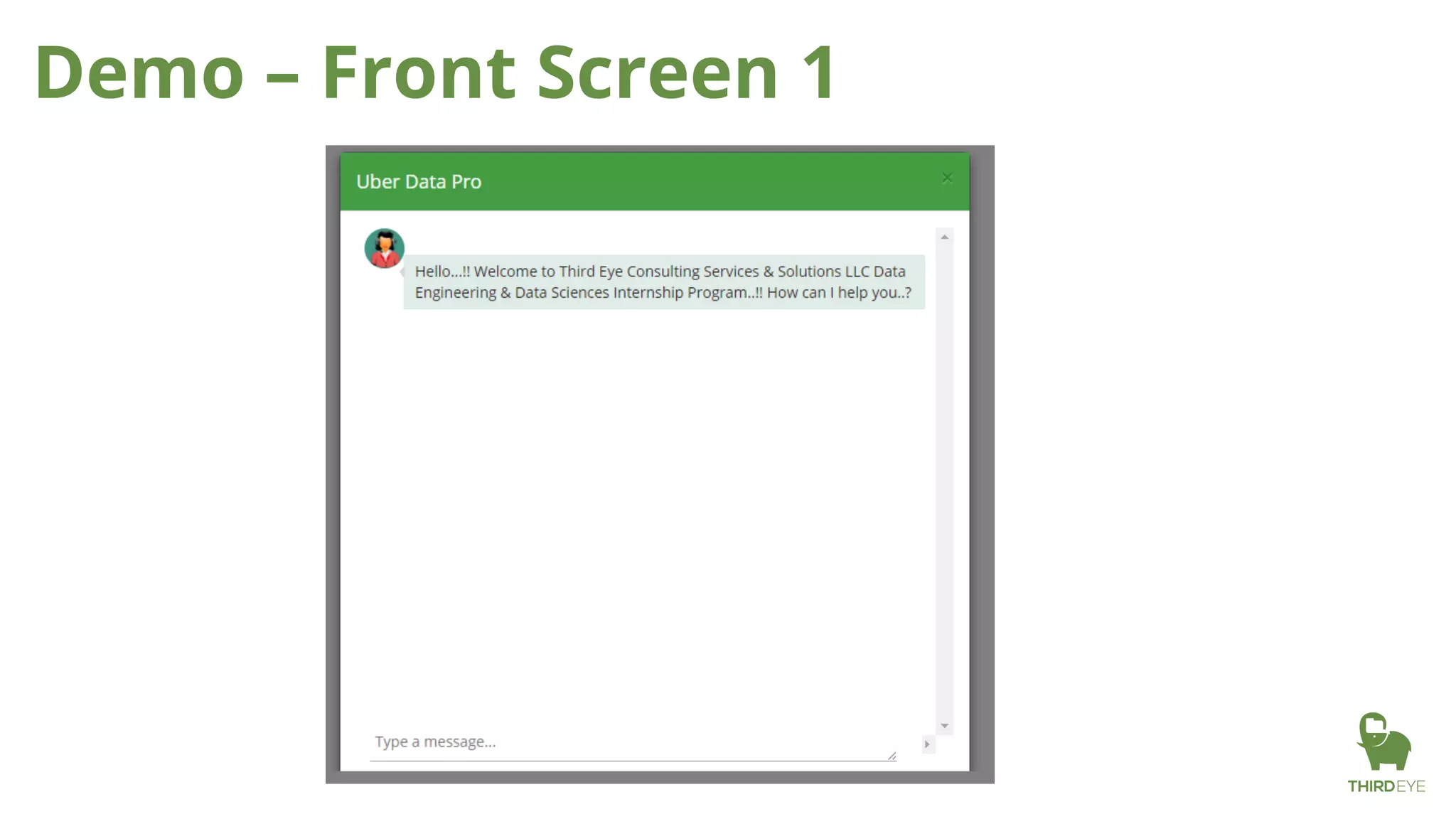 Demo – Front Screen 1
 