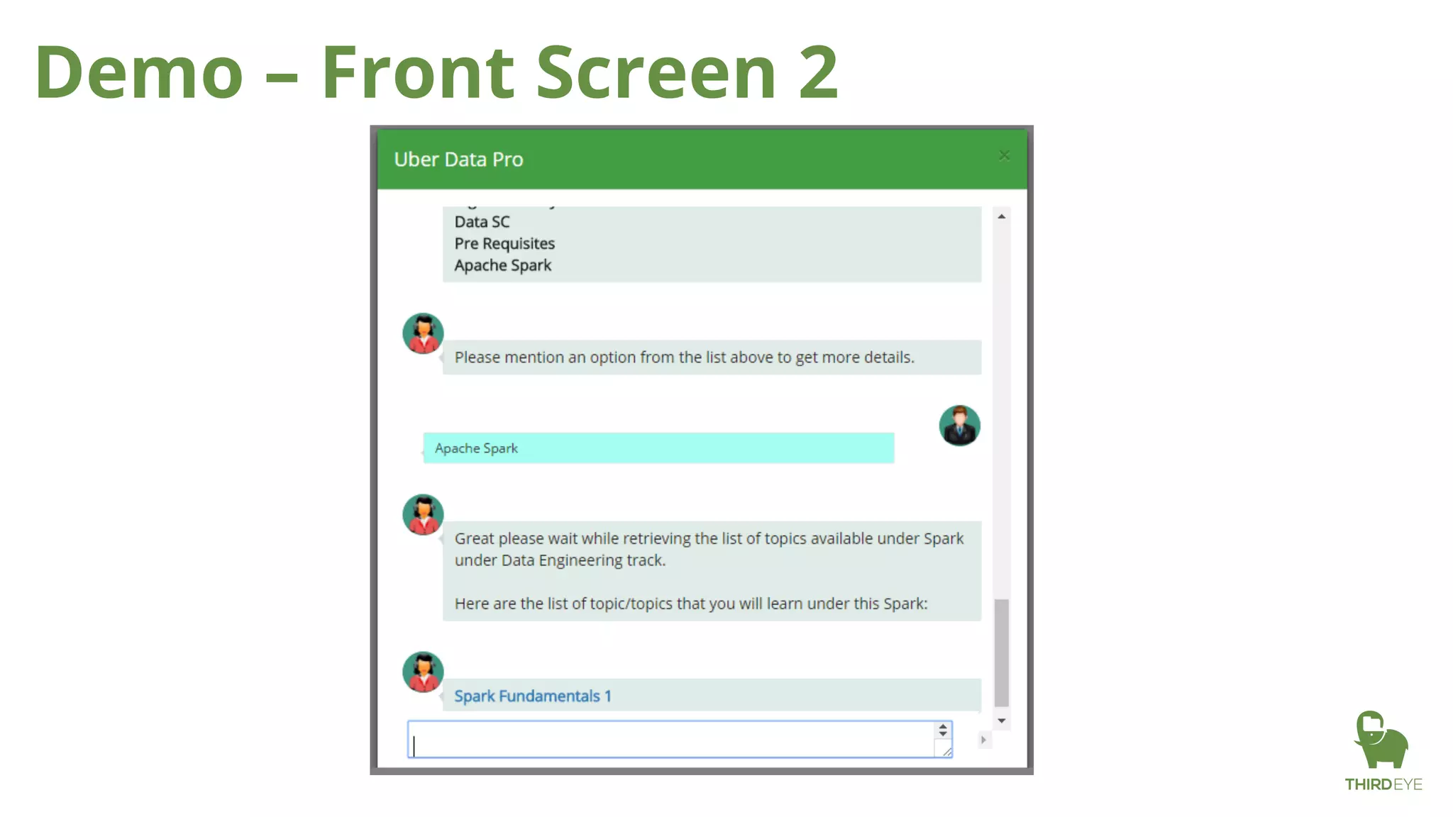 Demo – Front Screen 2
 
