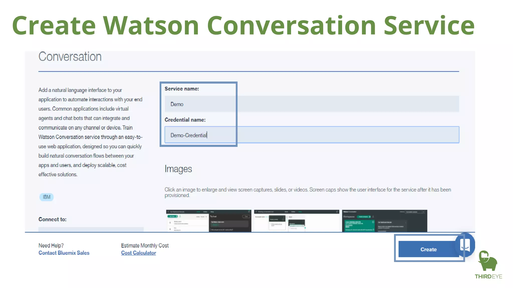 Create Watson Conversation Service
 