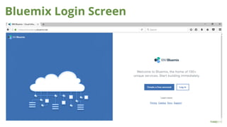 Bluemix Login Screen
 