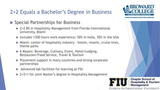 2+2 Equals a Bachelor’s Degree in Business
 Special Partnerships for Business
 2+2 BS in Hospitality Management from Flo...