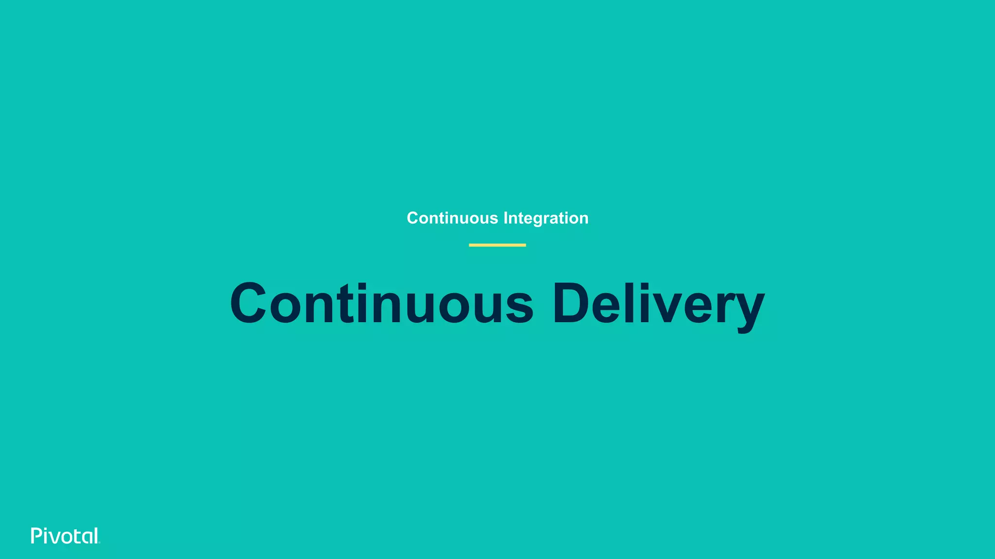 Continuous Delivery
Continuous Integration
 
