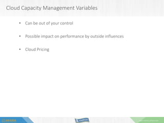 www.metron-athene.com
• Can be out of your control
• Possible impact on performance by outside influences
• Cloud Pricing
Cloud Capacity Management Variables
 