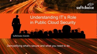 Demystifying what’s secure and what you need to do
Understanding IT’s Role
in Public Cloud Security
 
