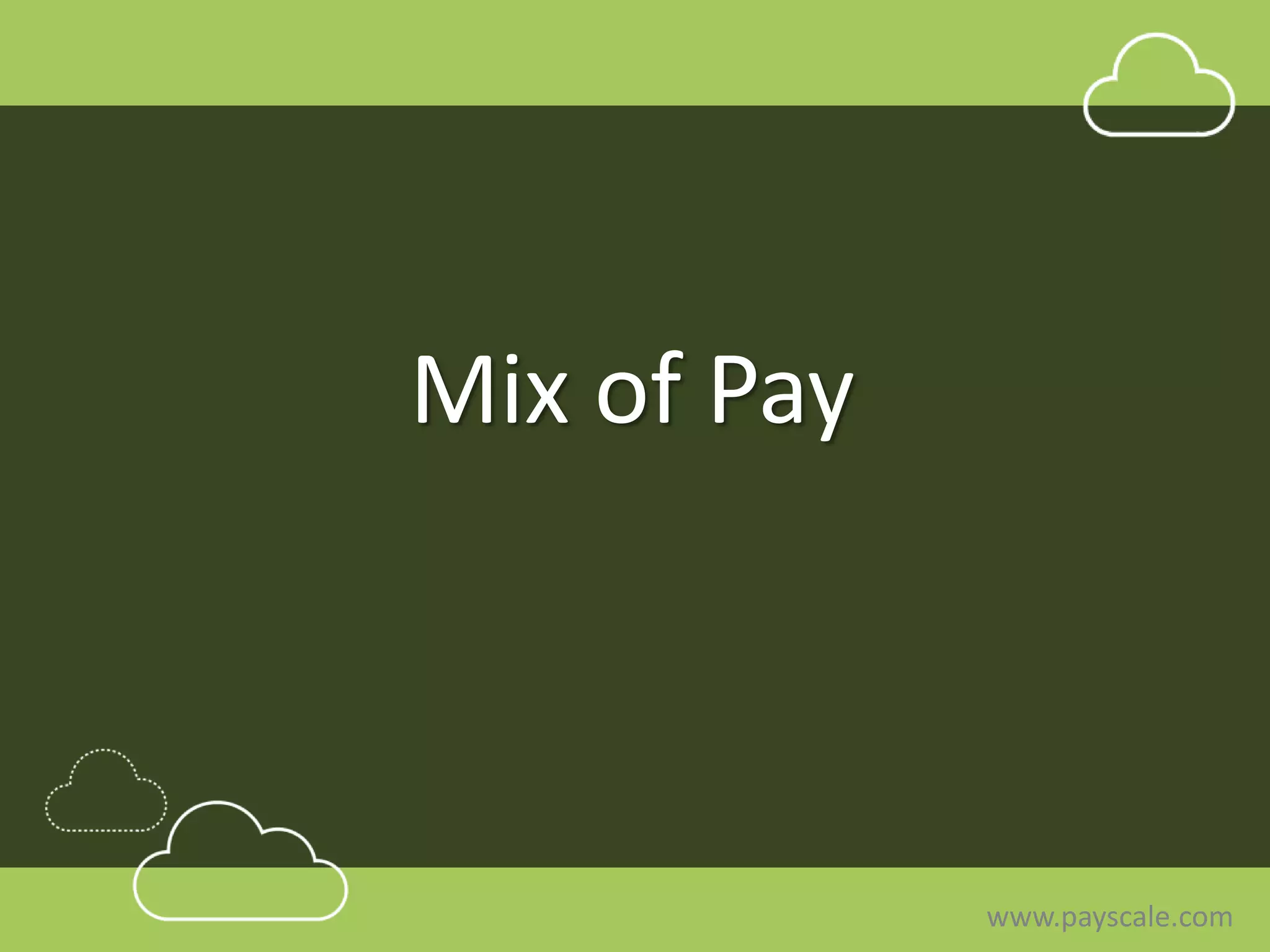 www.payscale.com
Mix of Pay
 