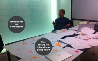 Which ideas
are
connected?

What
should we
take with us
going next?

 