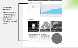 Dynamic
content
At the bottom of
the home page,
the Cancer
Society can
highlight current
events

 