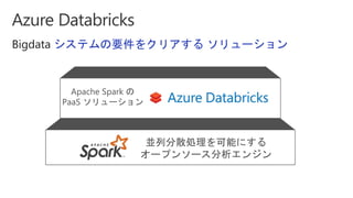 システムの要件をクリアする ソリューション
並列分散処理を可能にする
オープンソース分析エンジン
Apache Spark の
PaaS ソリューション
 