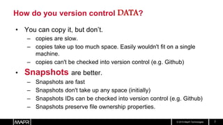 A Guide to Data Versioning with MapR Snapshots | PPTX