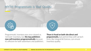 MYTH: ProgrammaJc is ‘Bad’ Quality
Programma=c inventory was once viewed as
‘remnant’ inventory, but the top publishers
no...