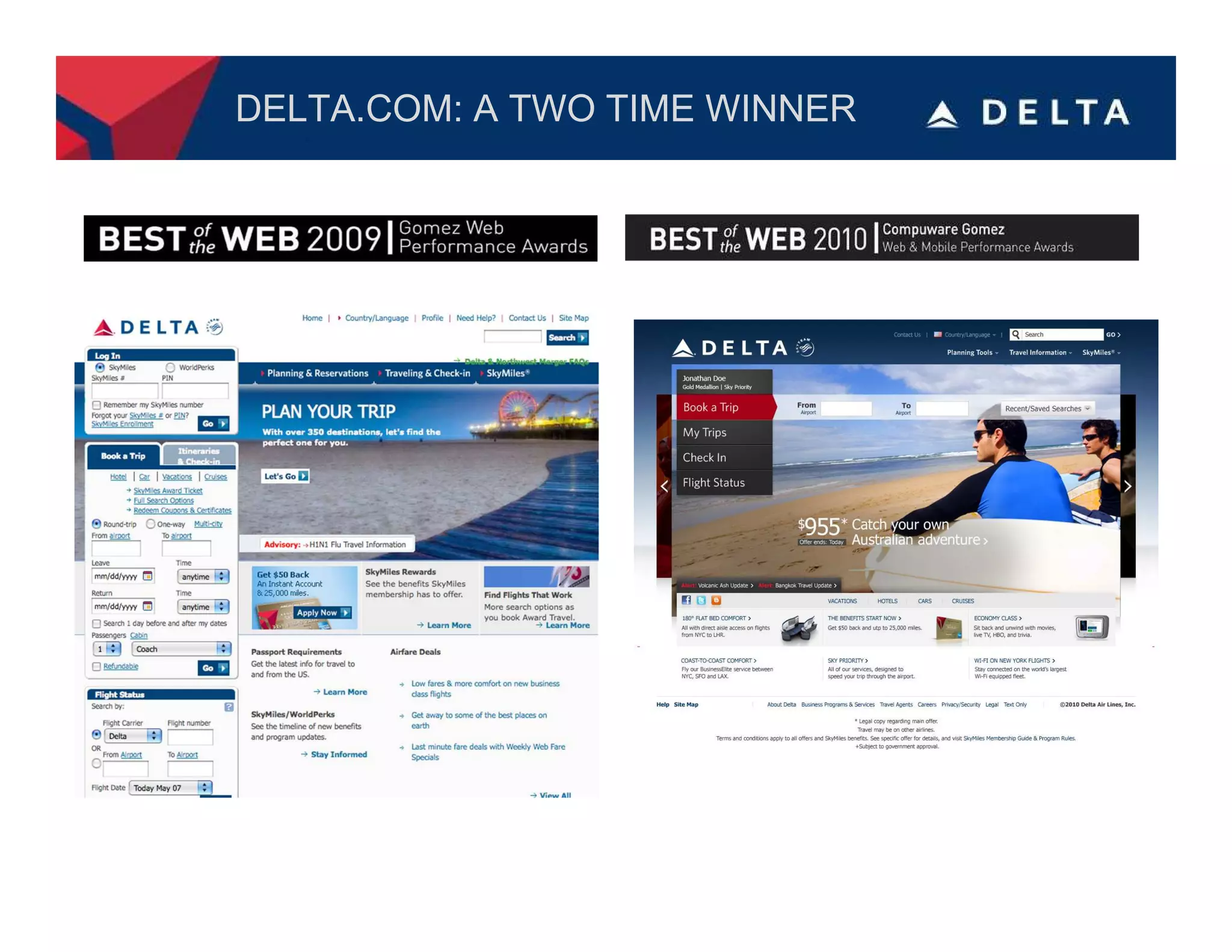 DELTA.COM: A TWO TIME WINNER
 