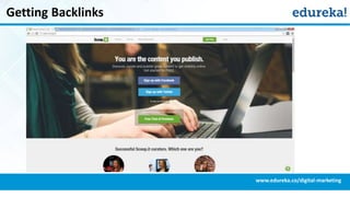 Getting Backlinks
www.edureka.co/digital-marketing
 
