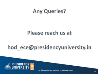 28
Dr Shilpa Mehta and Ms Natya S, ECE Department
 