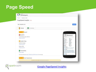 Page Speed
Google PageSpeed Insights
 