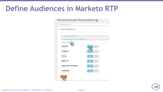Page 39Marketo Proprietary and Confidential | © Marketo, Inc. 6/23/2015
Define Audiences in Marketo RTP
 
