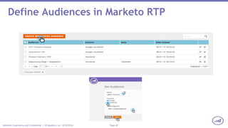 Page 40Marketo Proprietary and Confidential | © Marketo, Inc. 6/23/2015
Define Audiences in Marketo RTP
 