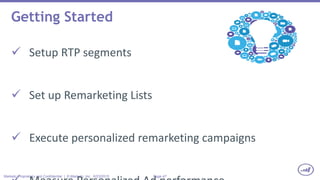 Page 47Marketo Proprietary and Confidential | © Marketo, Inc. 6/23/2015
Getting Started
 Setup RTP segments
 Set up Remarketing Lists
 Execute personalized remarketing campaigns
 