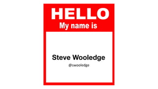 Steve Wooledge
@swooledge
 