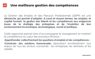 m2iformation.fr
Une meilleure gestion des compétences
La Gestion des Emplois et des Parcours Professionnels (GEPP) est une...