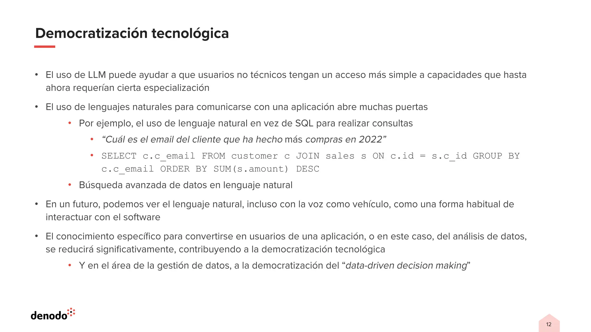 •
•
•
•
• SELECT c.c_email FROM customer c JOIN sales s ON c.id = s.c_id GROUP BY
c.c_email ORDER BY SUM(s.amount) DESC
•
•
•
•
 