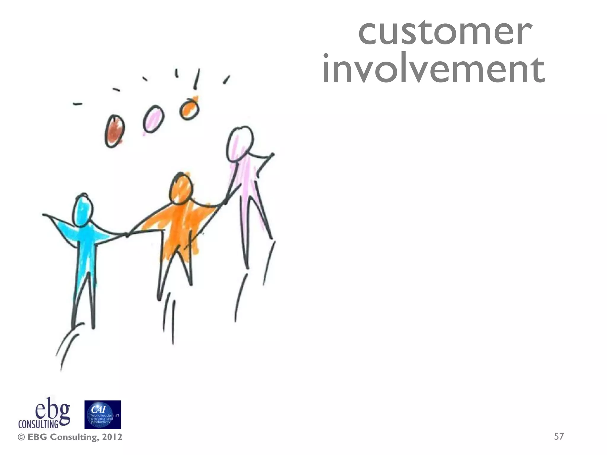 customer
                         involvement




© EBG Consulting, 2012                 57
 