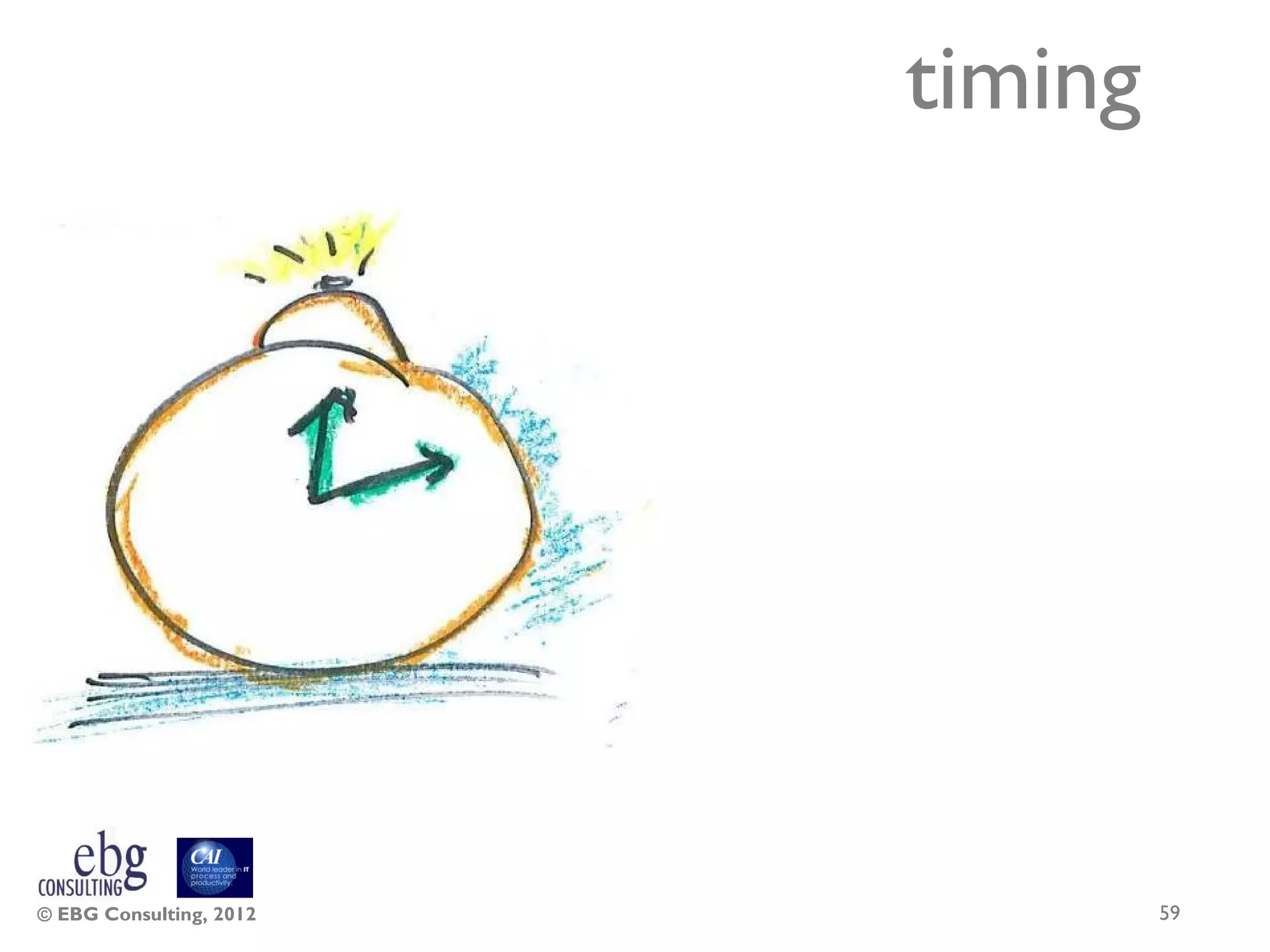 timing




© EBG Consulting, 2012            59
 