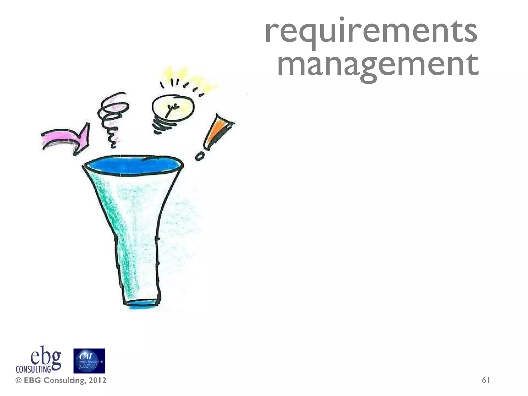 requirements
                          management




© EBG Consulting, 2012                  61
 